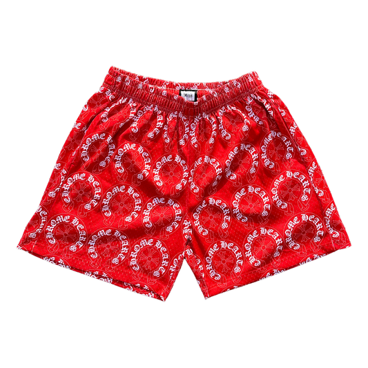 Chrome Red Mesh Shorts