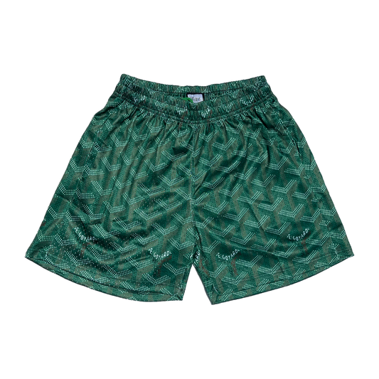 Green Paris Mesh Shorts