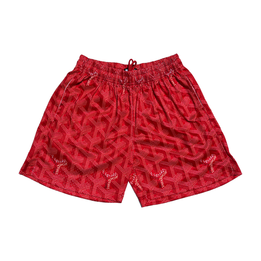 Red Paris Mesh Shorts