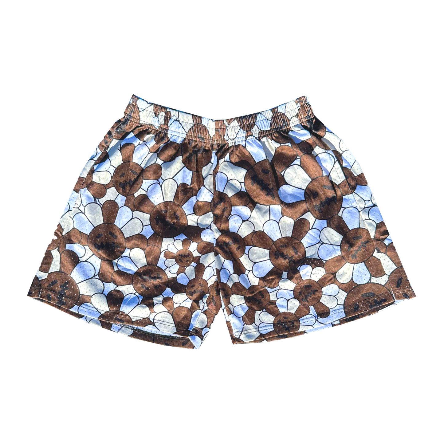 TS Brown and White Mesh Shorts