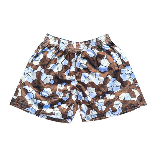 TS Brown and White Mesh Shorts